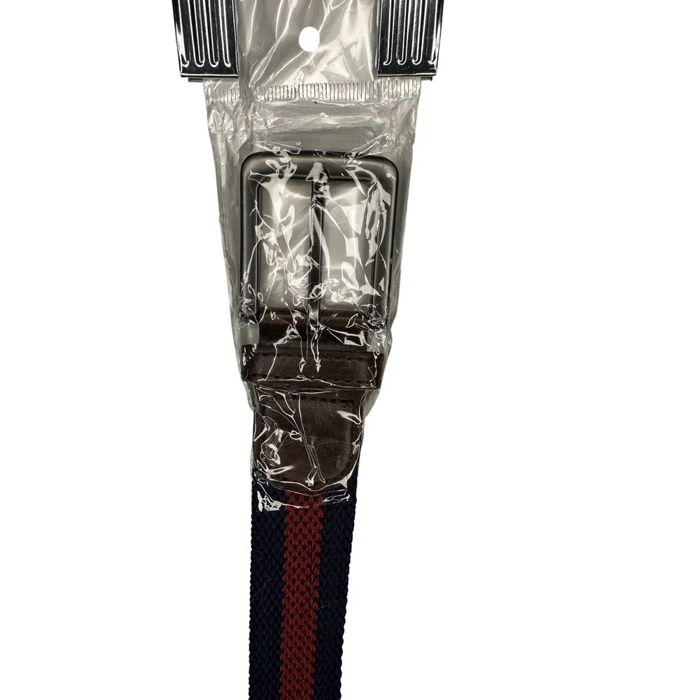 Stretch Belt Woven Braided Casual‎ Dress Comfort Red Blue Stripe Accessory